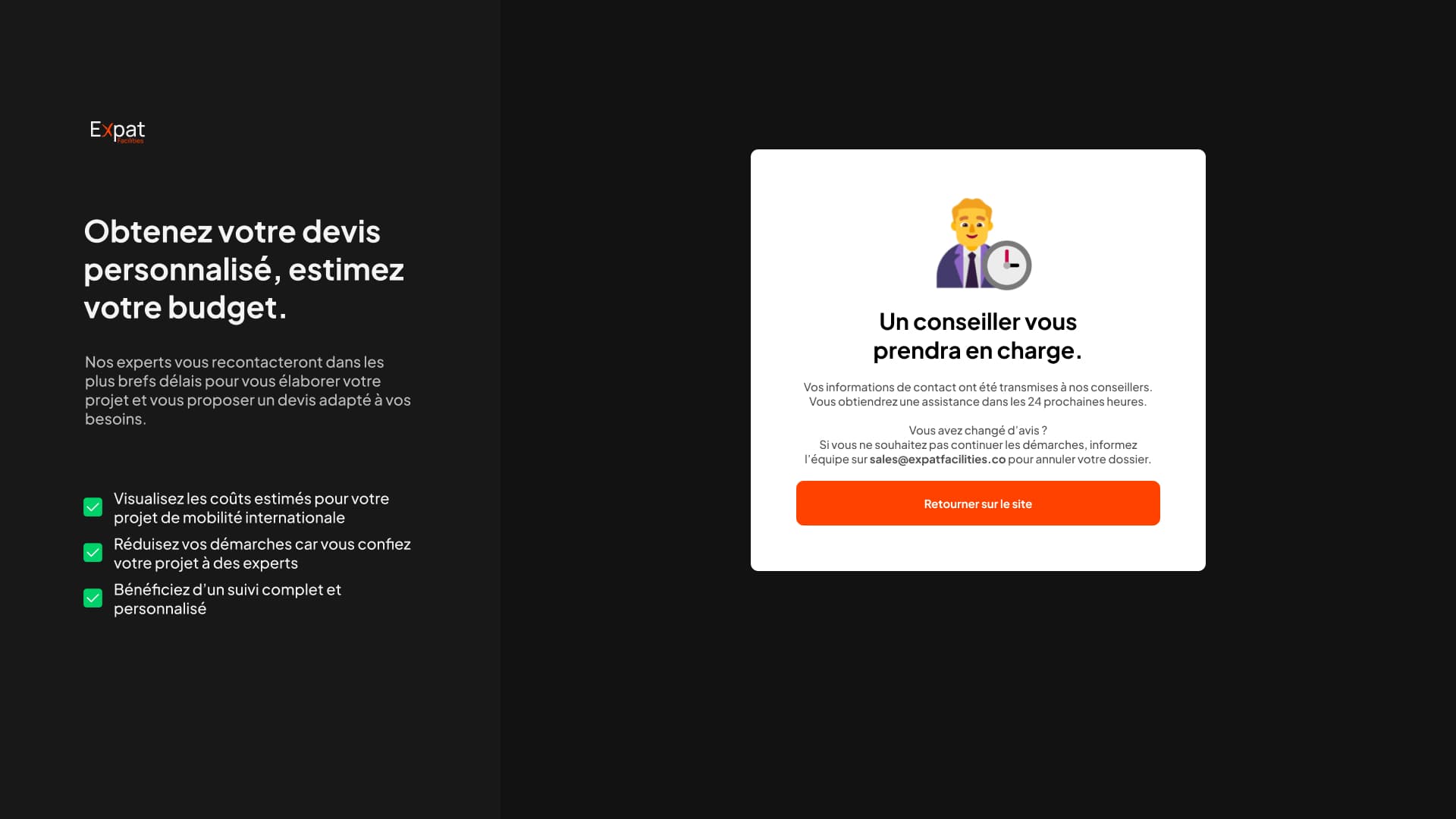 Contact form with success